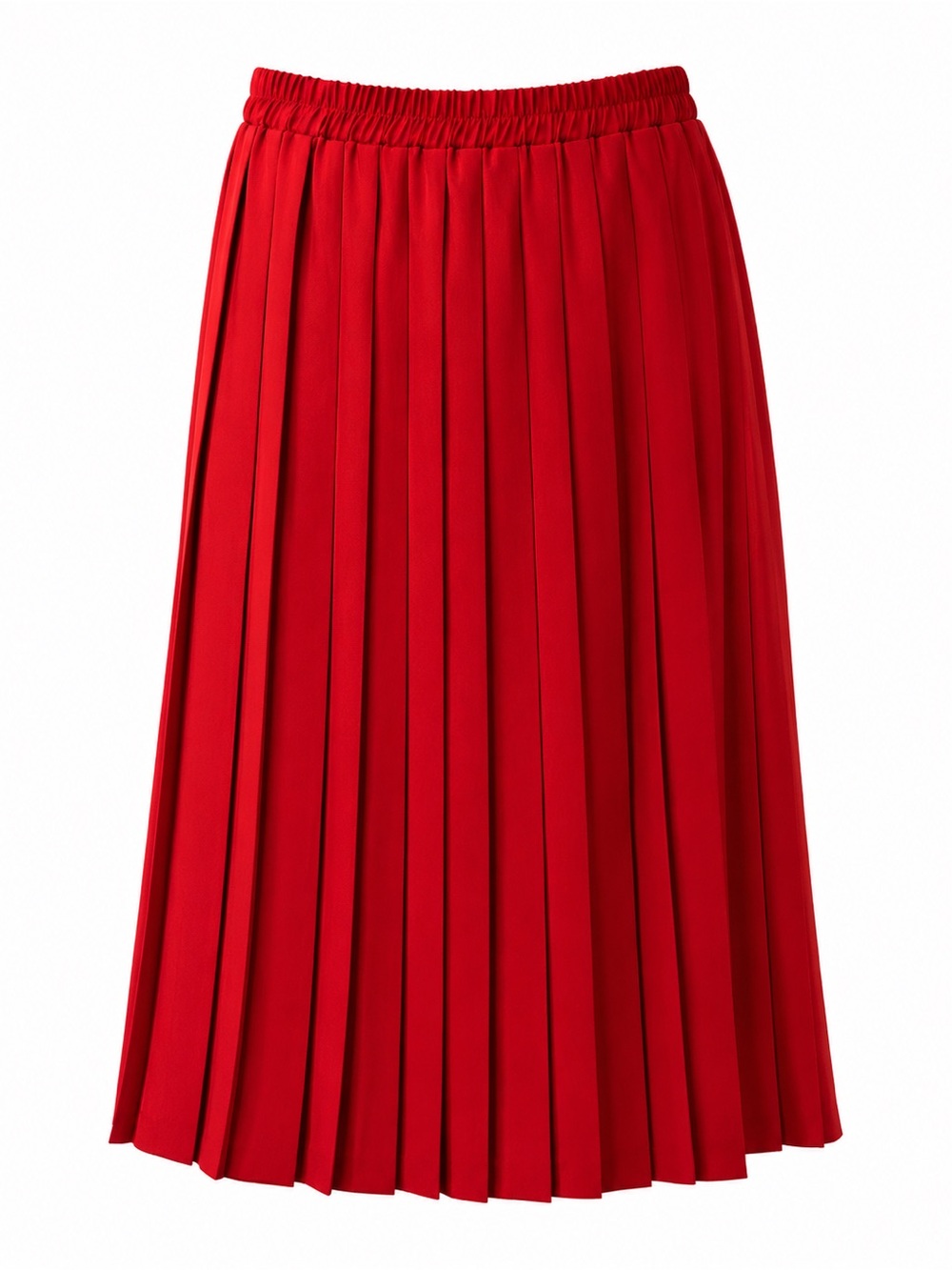Leslie Fay Red Pleated Midi Skirt